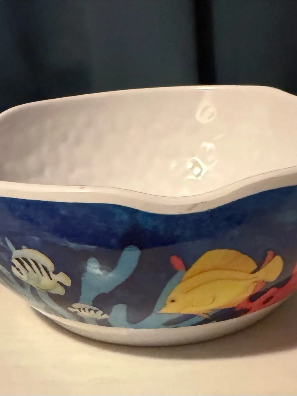 Dip / Snack Bowl in Blue and Yellow
